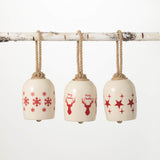 Ceramic Bell Red Detail Ornament